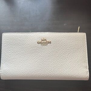 Coach Ivory Leather Wristlet